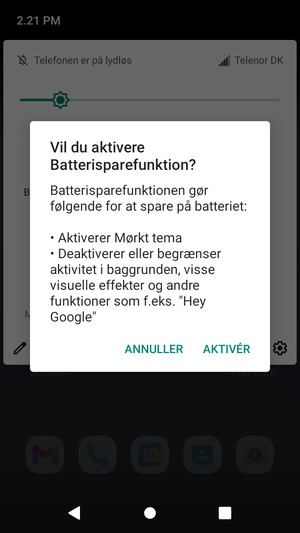 Vælg AKTIVÉR