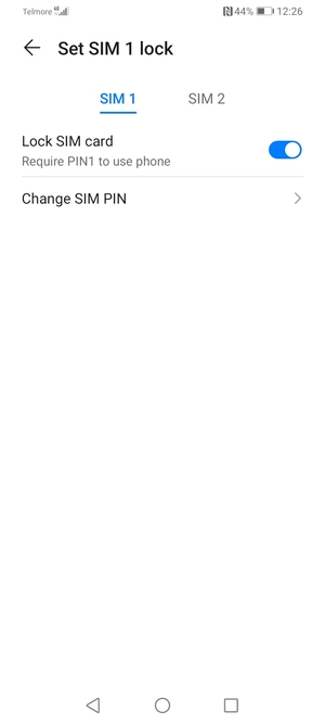 Select SIM 1 or SIM 2 and select Change SIM PIN
