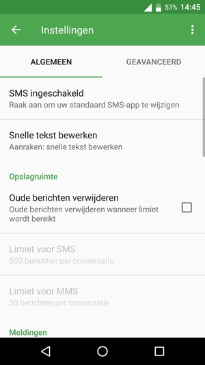 Selecteer GEAVANCEERD