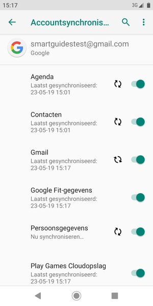 Uw gegevens worden gesynchroniseerd