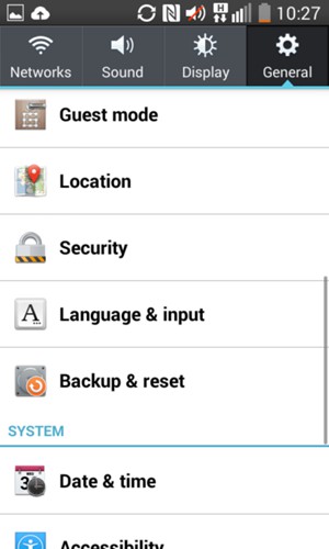 Select Backup & reset