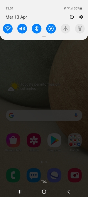 Scorri nuovamente verso il basso il menu in alto