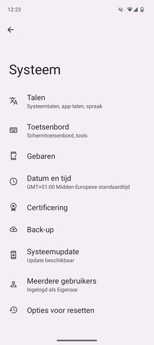 Selecteer Back-up