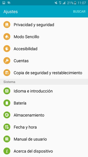 Desplácese y seleccione Acerca del dispositivo