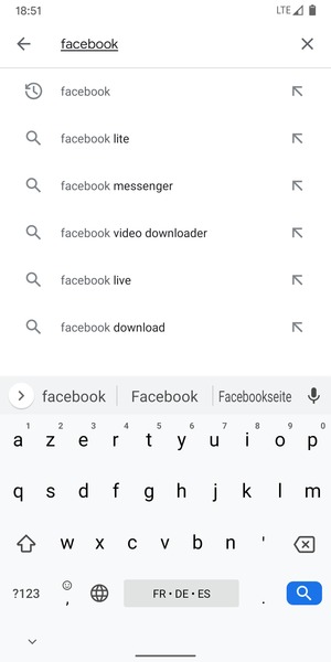 Saisissez le nom de l'appli et sélectionnez Rechercher