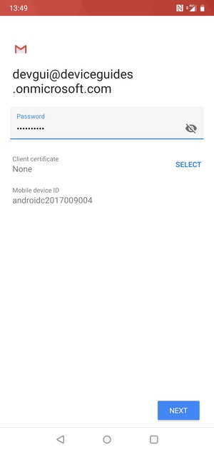 Enter your password and select NEXT