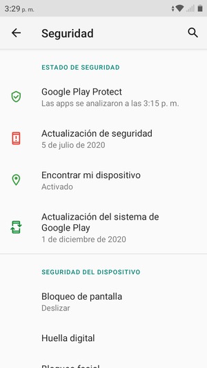 Seleccione Bloqueo de pantalla