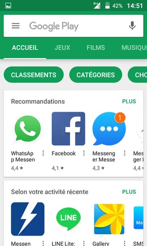 Sélectionnez la barre de Recherche