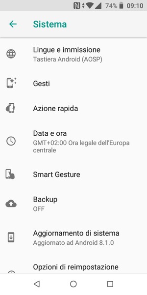 Seleziona Backup