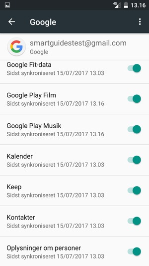 Kontroller at Kontakter er valgt
