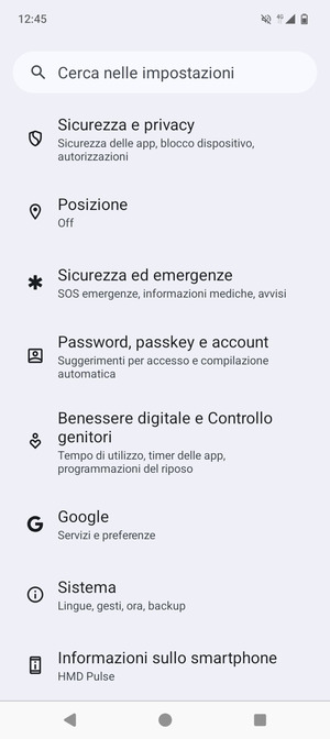 Scorri e seleziona Sistema