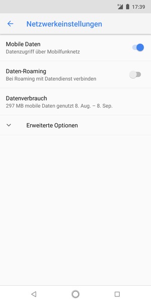 Um das Netzwerk zu wechseln, falls Probleme auftreten, wählen Sie Erweiterte Optionen