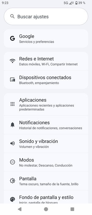 Seleccione Redes e Internet
