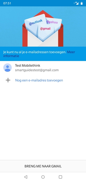 Selecteer BRENG ME NAAR GMAIL