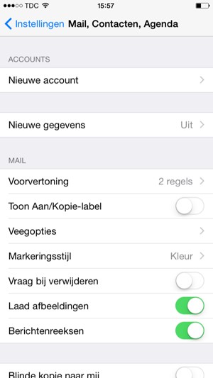 Selecteer Nieuwe gegevens