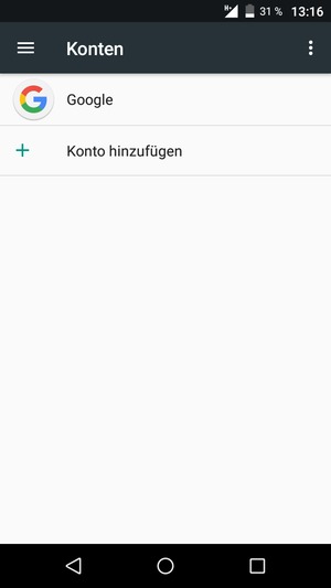 Wählen Sie Google