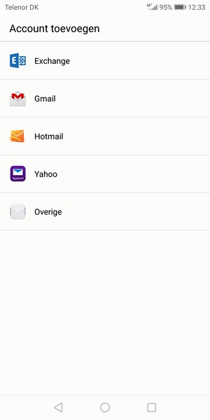 Selecteer Hotmail
