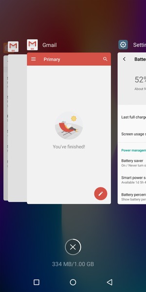 Select the Delete icon to close all running apps