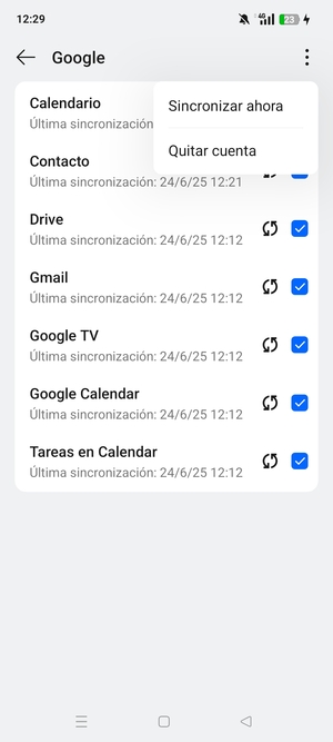 Seleccione Sincronizar ahora