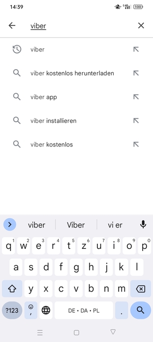 Geben Sie den Namen der App ein und wählen Sie Suchen