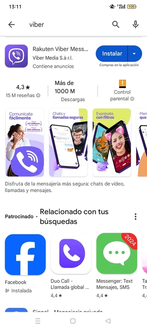 Seleccione la aplicación