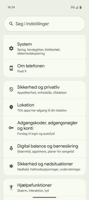 Scroll til og vælg Lokation