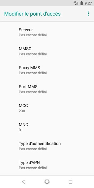Faites défiler vers le bas et saisissez les informations MMS
