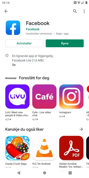 Velg Åpne