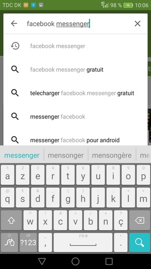 Saisissez le nom de l'appli et sélectionnez Rechercher