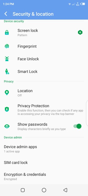 Your phone is now secure with a screen lock