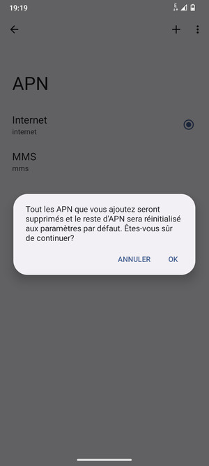 Sélectionnez OK