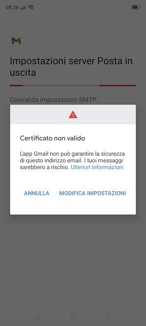 Seleziona MODIFICA IMPOSTAZIONI