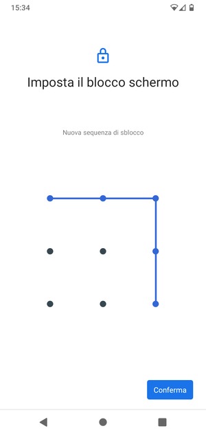 Disegna nuovamente la sequenza di sblocco e seleziona Conferma