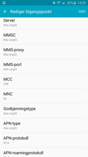 Bla ned og skriv inn MMS-informasjon