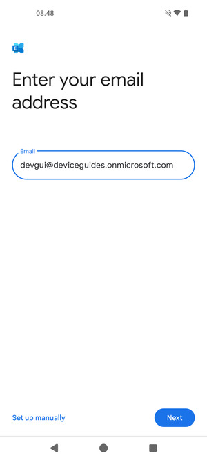 Enter your Email address and  select Set up manually