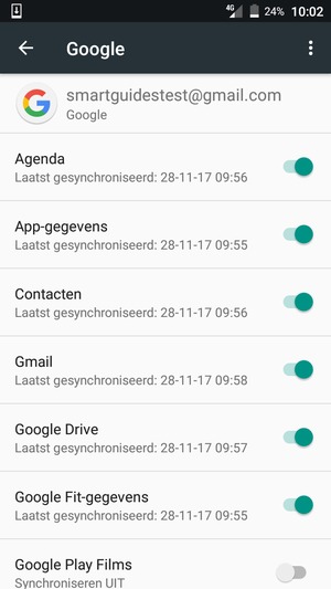 Selecteer de Menu-knop