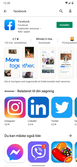 Vælg appen