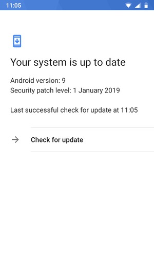 If your phone is up to date, you will see the following screen