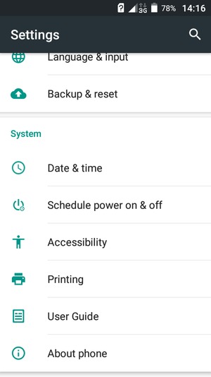 Scroll to and select About phone