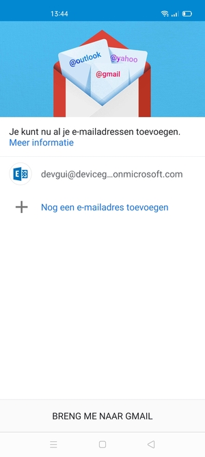 Selecteer BRENG ME NAAR GMAIL