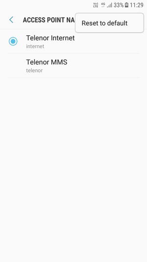 Select Reset to default