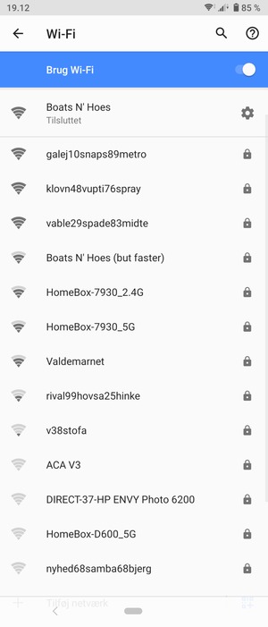 Du er nu tilsluttet Wi-Fi netværket