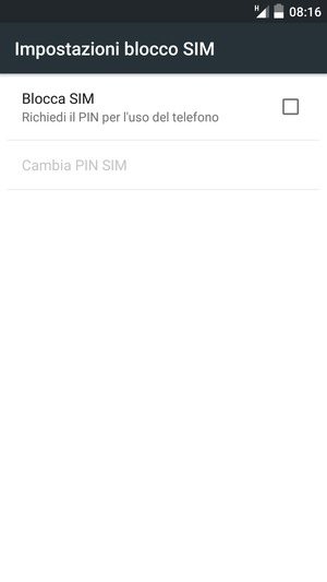 Spunta la casella di controllo Blocca SIM