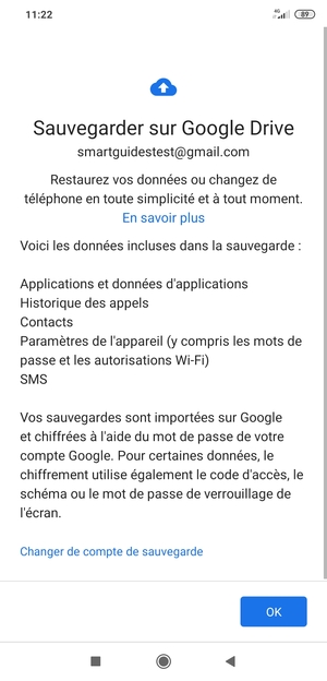 Sélectionnez OK