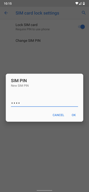 Enter your New SIM PIN and select OK