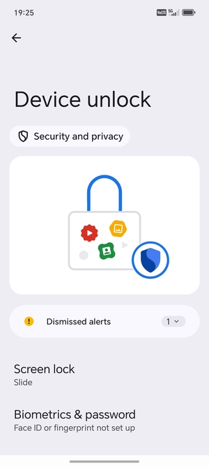 Select Screen lock