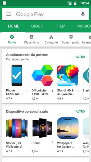 Seleziona la barra di ricerca