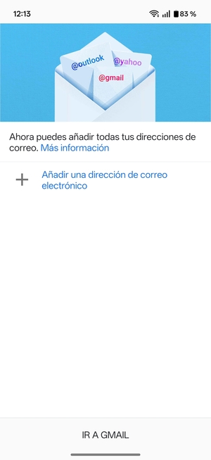 Seleccione Añadir una dirección de correo electrónico