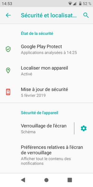 Votre téléphone est maintenant sécurisé par un écran de verrouillage