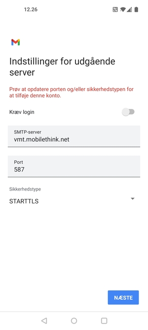 Vælg Sikkerhedstype